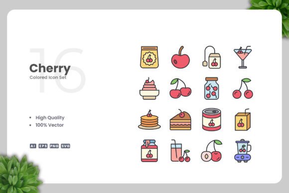 Cherry Color Icons: Graphics for Modern Web Design