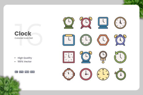 Clock Color Icons: Essential Graphics for Modern Blog Design