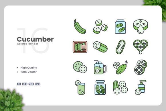 Cucumber Color Icons: Fresh Graphics for Modern Brands