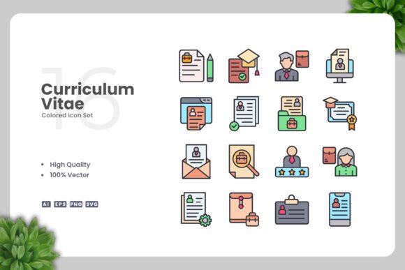 Curriculum Vitae Color Icons: Essential Graphics