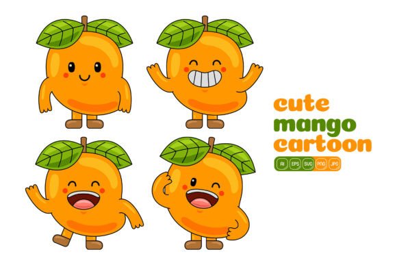 Cute Mango Mascot Vector Pack 03: Graphics & Illustrations