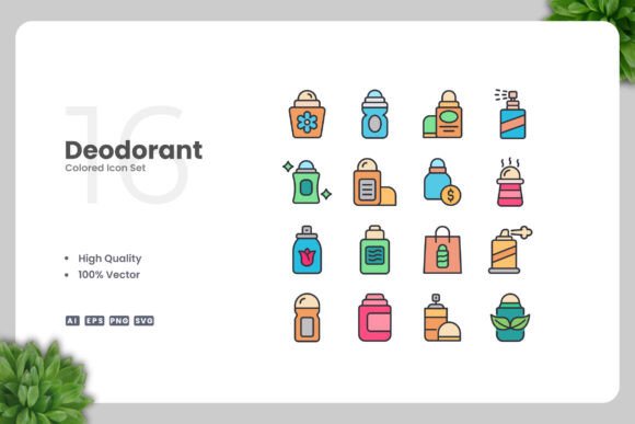 Deodorant Colored Icons: Graphics & Icons Review