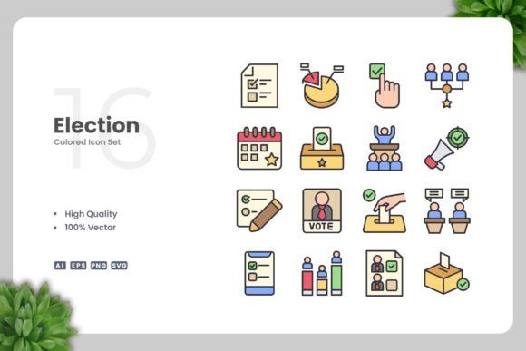Election Color Icons: Graphics & Icons for Crafters