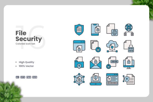 File Security Color Icons: Essential Graphics for Branding