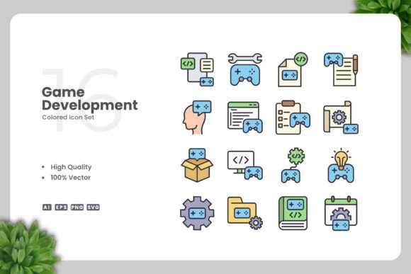 Game Development Colored Icons: Vibrant Graphics for Brands