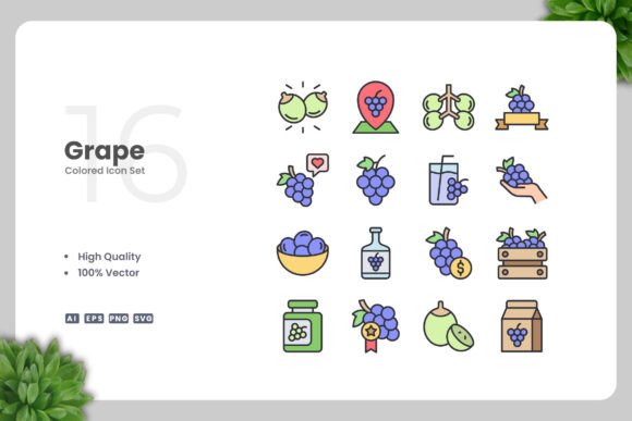 Grape Colored Icons: Graphics for Branding