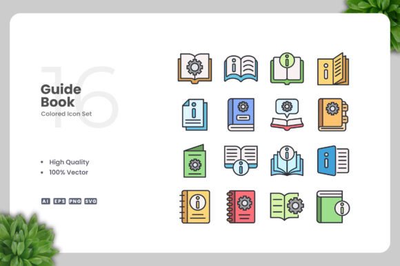Guide Book Colored Icons: Essential Graphics for Sellers