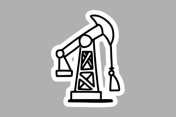 Hand-Drawn Oil Drilling Rig: Premium Graphics & Illustrations