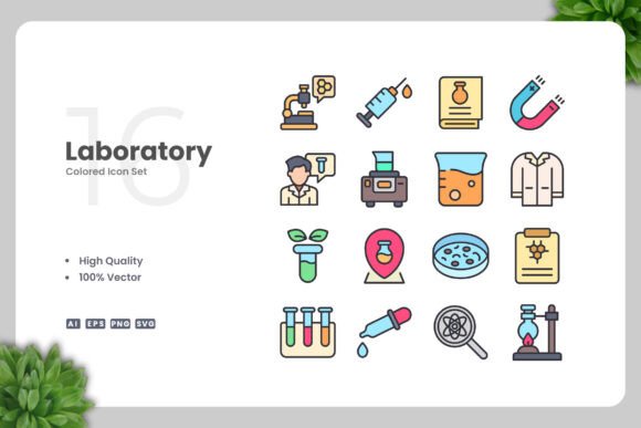 Laboratory Colored Icons: Modern Graphics for Blogs