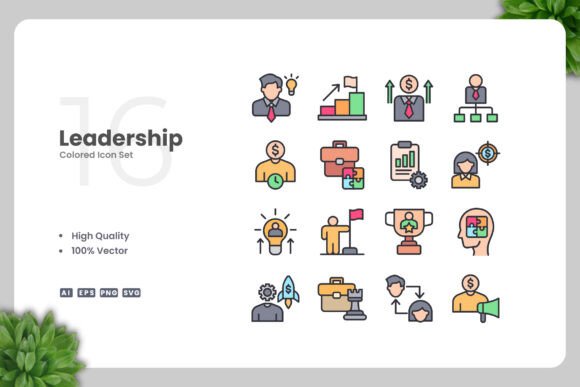 Leadership Colored Icon: Graphics and Icons for Crafters