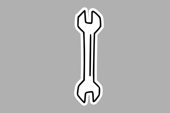 Monochrome Adjustable Wrench: Graphics & Illustrations