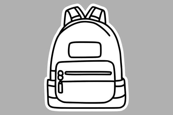 Monochrome Hiking Bag Sketch: Graphics & Illustrations
