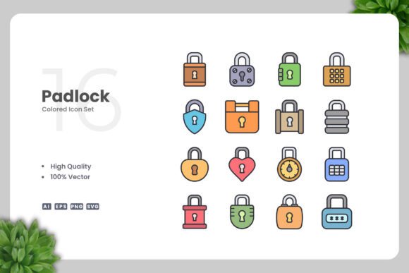 Padlock Colored Icons: Graphics & Icons Review