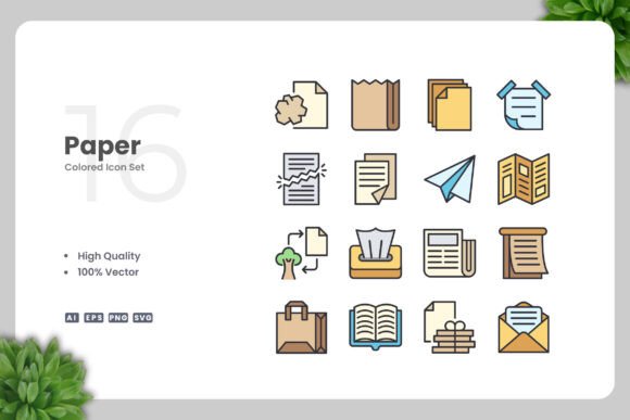 Paper Colored Icons: Graphics for Modern Websites