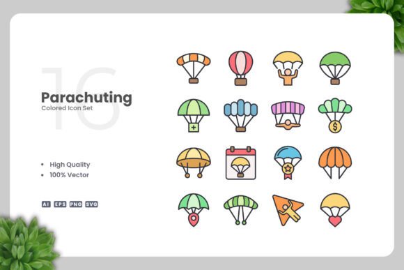 Parachuting Colored Icons: Modern Graphics for Blogs