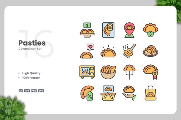 Pasties Colored Icons: Modern Graphics for Branding