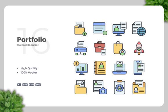 Portfolio Colored Icons: Graphics for Selling