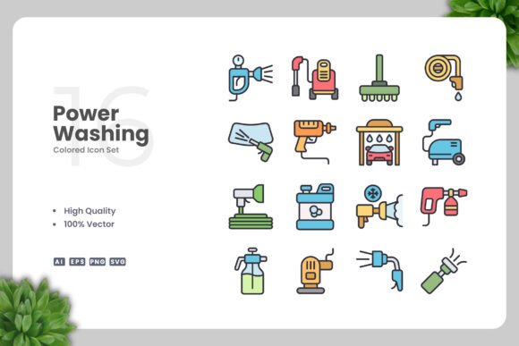 Power Washing Icons: Clean Graphics for Modern Blogs