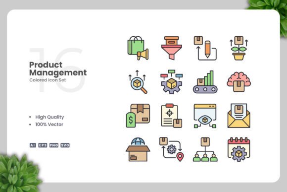 Product Management Colored Icons: Modern Graphics for Brands