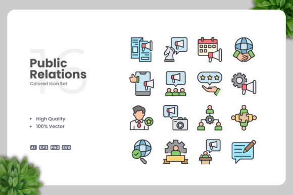 Public Relations Icons: Clean Graphics for Crafters
