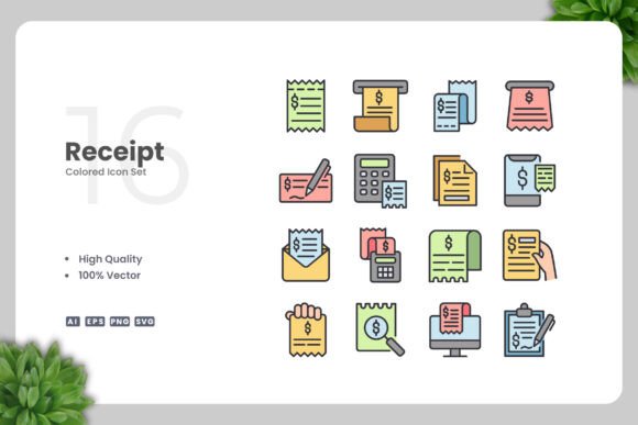 Receipt Colored Icons: Fresh Graphics for Modern Blogs