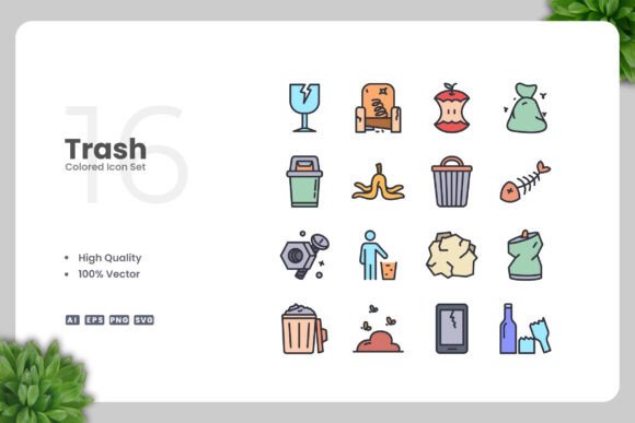 Trash Color Icons: Clean Graphics for Crafting
