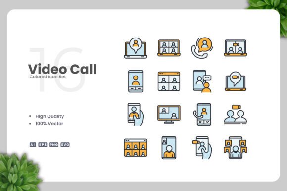 Video Call Color Icons: Essential Graphics and Icons