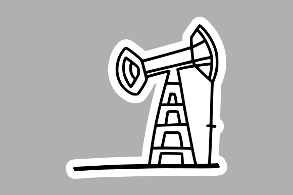 Vintage Offshore Drilling Platform: Graphics & Illustrations
